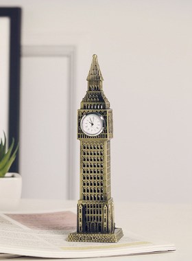 极速英国伦敦地标建筑大本钟金属工艺品摆件钟楼T模型创意家居装