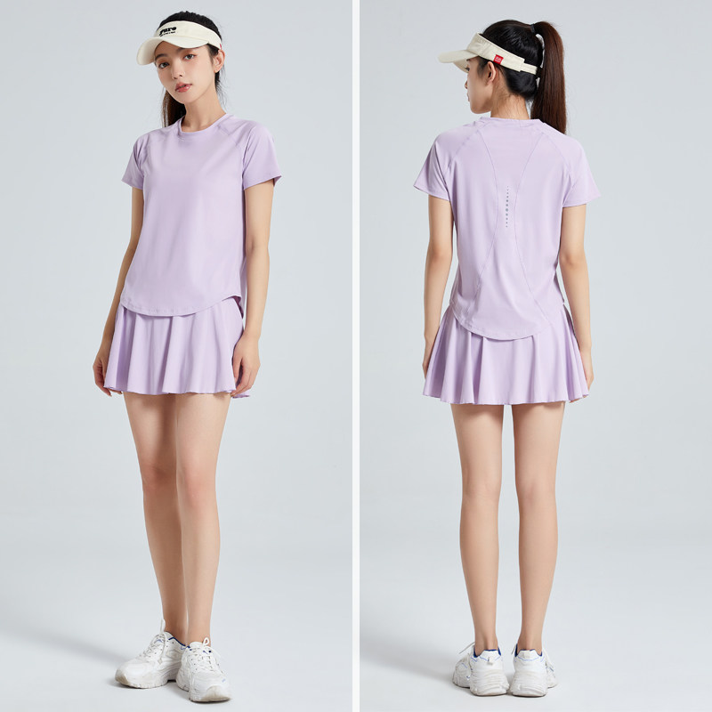 新品胖mm大码夏天薄款透气速z干宽松跑步网球短裤运动套装女健身