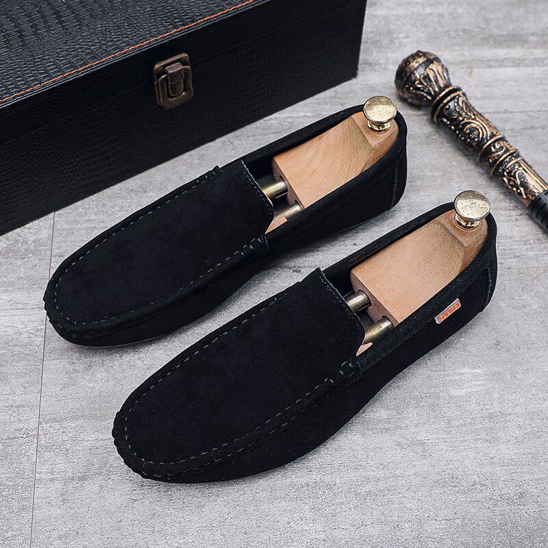 新品豆豆鞋男春季精神小伙鞋子男士懒人一脚N蹬小皮鞋百搭乐福驾