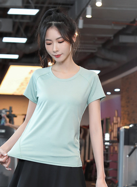 新品胖mbm大码200斤速干透气健身房跑步运动宽松上衣女半袖瑜伽服