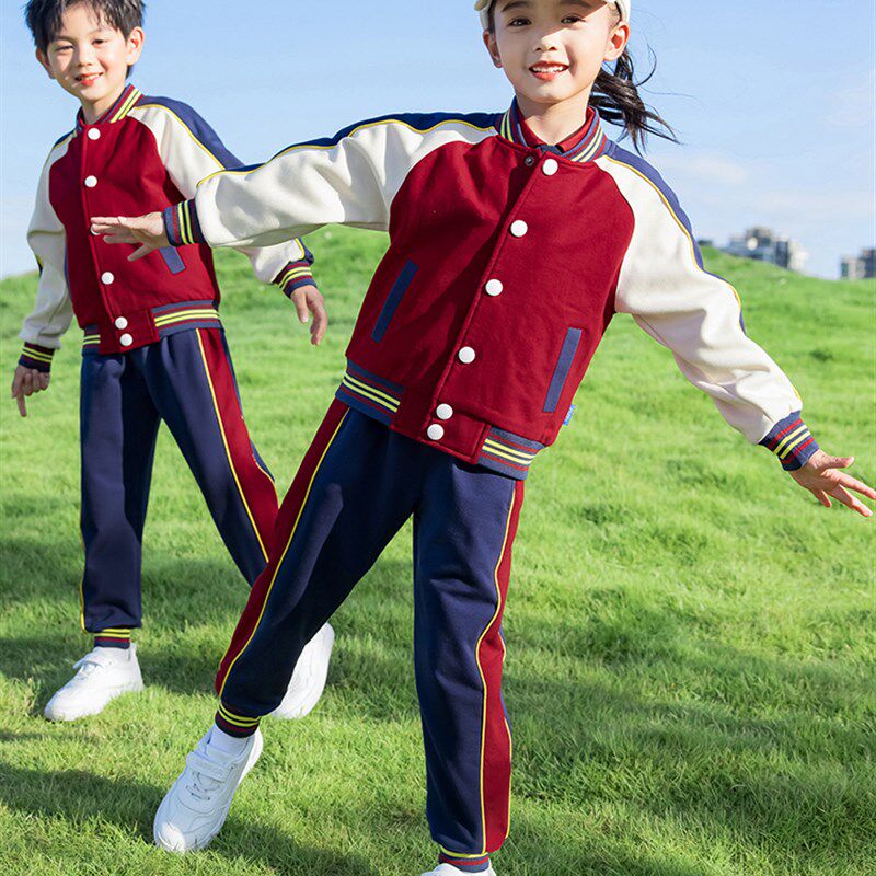 新品幼儿园园服春秋装q小学生校服秋季套装三件套装棒球运动班服