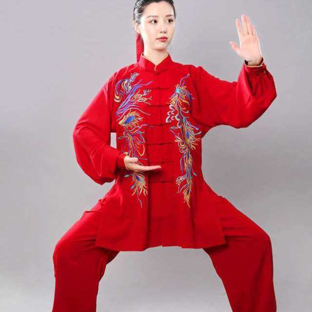 极速新太极服女春秋刺绣s中国风练功服男中老年新款武术表演出服