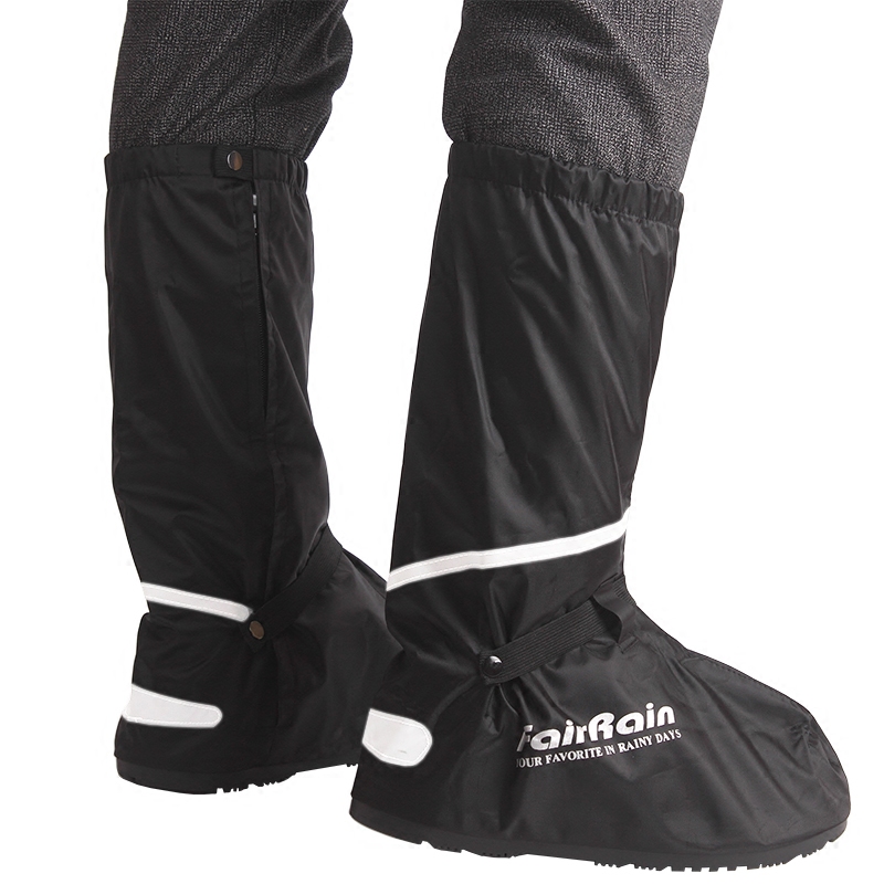 极速超大尺码牛津布防雨鞋套黑色高筒耐磨防M水橡胶底户外骑行款