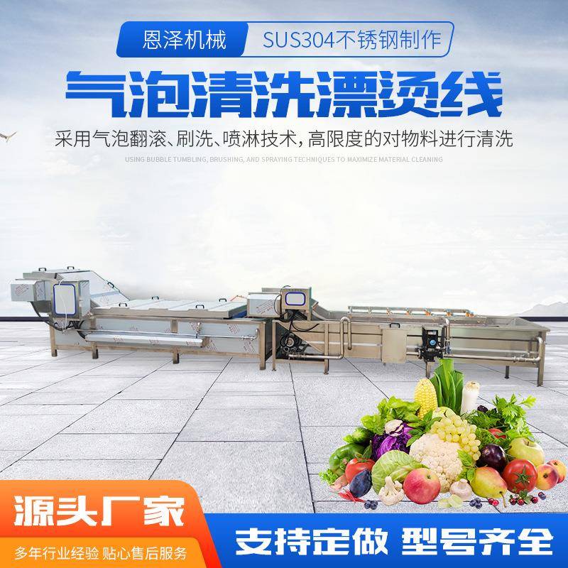 304不锈钢气泡清洗机清洗漂烫流水线加工设备玉米加工流水线