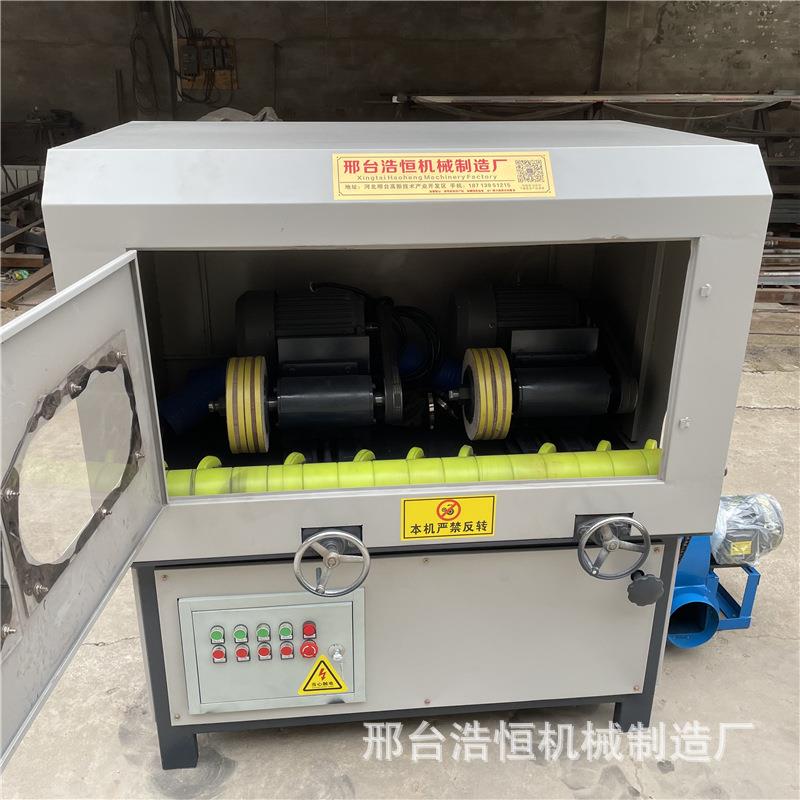 自动去毛刺抛光设备双工位不锈钢管拉丝机多工位圆管除锈抛光机