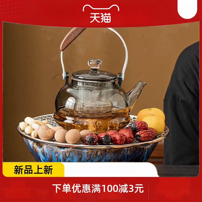 茶家用泡茶具全套陶瓷电陶炉煮茶玻璃烧水壶煮奶茶煮温茶炉-封面