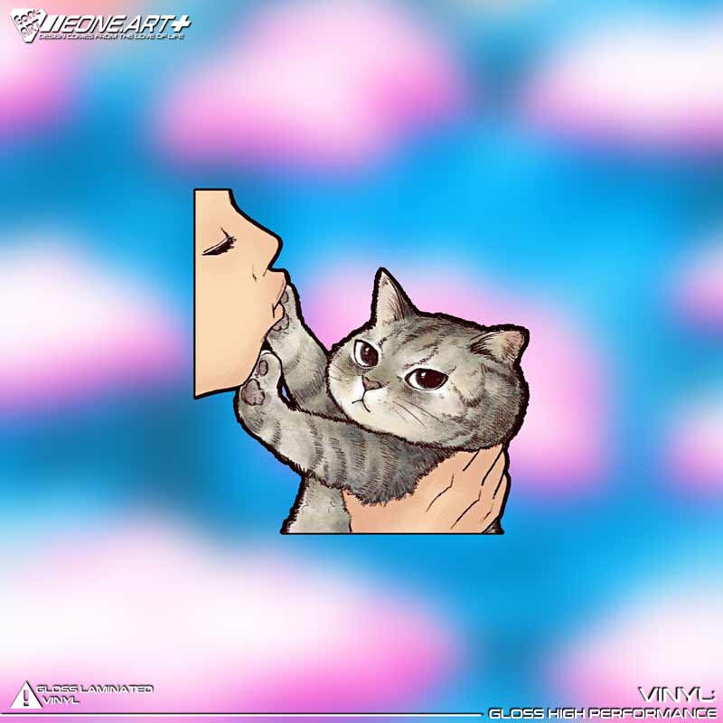 eone反光车贴可爱猫咪撸猫被嫌弃 英短美短加菲 漆面玻璃防水贴纸