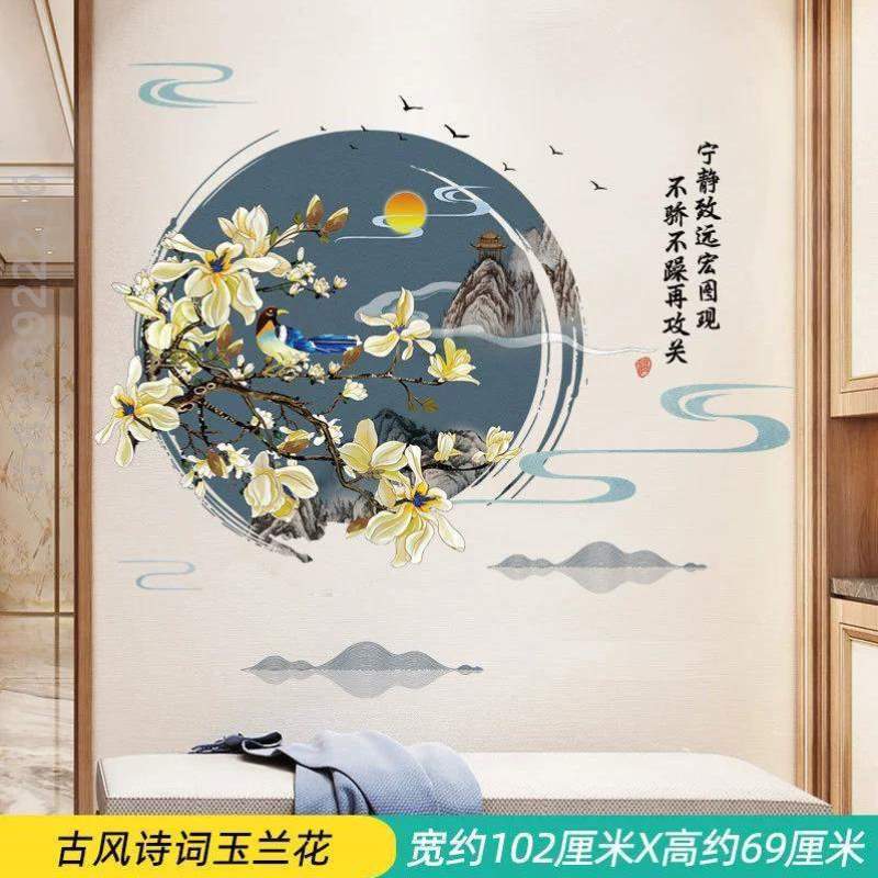 装饰背景墙*自墙面餐厅立体粘三联数字创油画客厅贴纸墙上餐桌3d图片