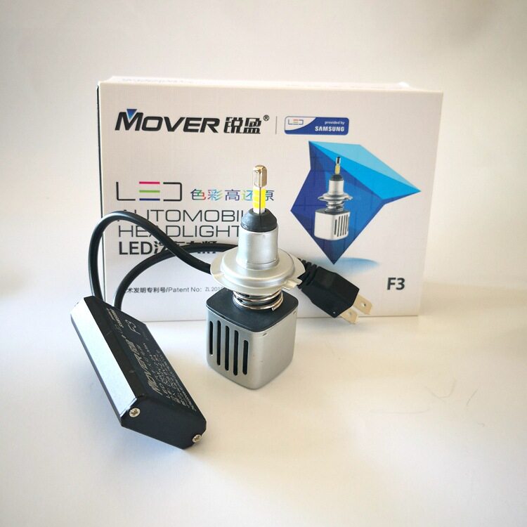 锐盈LED大灯F3四面发光H1H4H7D1SD2S远近光聚光12V24V批发前大灯