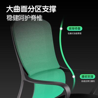 得力人体工学椅双背电脑椅家用办公座椅电竞椅书桌椅学习椅子
