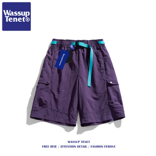 tenet美式 百搭复古五分裤 休闲宽松速干情侣短裤 新款 男夏季 Wassup