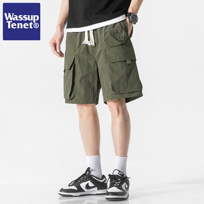 wassup tenet工装短裤男士夏季日系潮流情侣休闲五分运动裤子男款