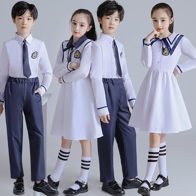 速发六一儿童服演服中小学朗合唱演出表生诵比赛海军风毕业照班服