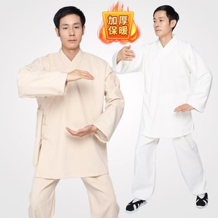 式 饰冬款 拳术 保暖太极武练天服装 速发冬功加厚亚麻武当太极服冬季