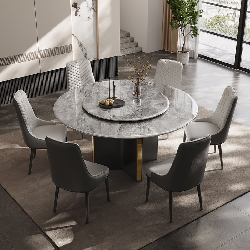 速发意式轻奢超餐石小桌椅组合客厅家用晶户型简约轻奢长方形饭桌