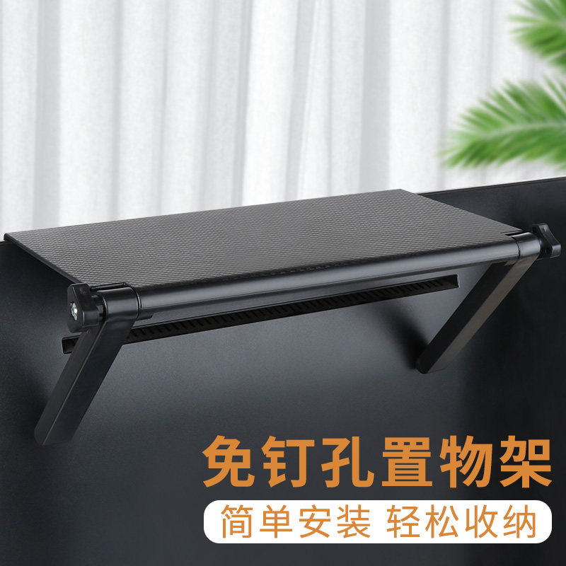 速发液晶电视放机上盒置物由顶部免打孔路收器遥控架纳陈列架子