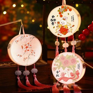 速发中024新款 2秋节灯笼发光成品儿童手提材料包古风手工花灯挂饰