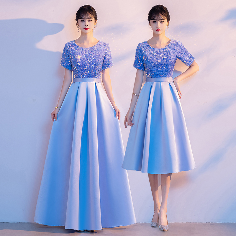 速发大合唱学演出服长裙气质表持指挥礼服团生红歌比赛主演服装