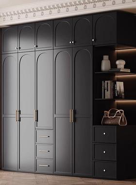 法式复古风黑色衣柜现代简约小户型轻奢网红衣橱储物柜卧室经济型