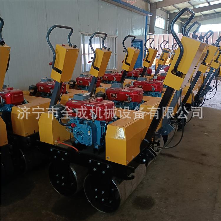 山东全成双钢轮震动压路机手扶式小型压路机压实沥青振动轧道机
