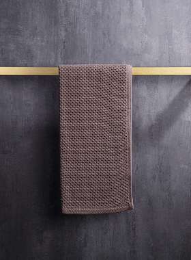 HIDEEP不锈钢拉丝金方形卫生间淋浴房单杆毛巾架25210