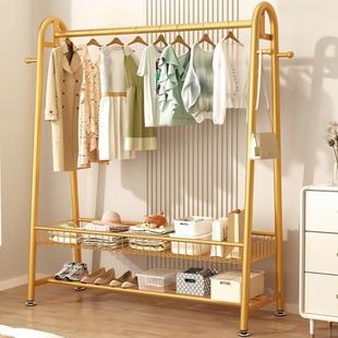 衣架落地式家用卧室衣帽架加厚加粗挂衣架出租屋宿舍晾晒衣服架子