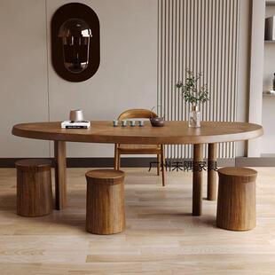 弧形实木茶桌椅组合茶台客厅家用茶几阳台办公室会客原木泡茶桌子