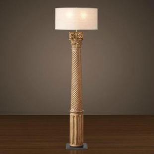 外贸出口落地灯美式复古木艺灯古典罗马柱装饰灯大气别墅大客厅灯