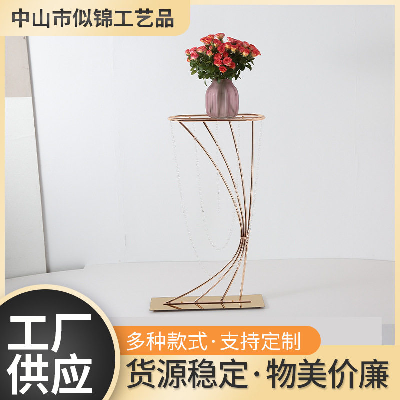 婚礼铁艺电镀路引婚庆现场布置水晶摆件摆花装饰摆件厂家现货供应