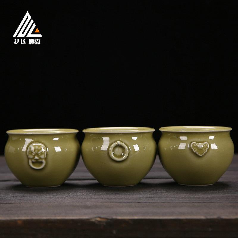 兆麟中式古龙窑茶杯复古茶具品茗杯主人杯单杯陶瓷手工茶盏大号