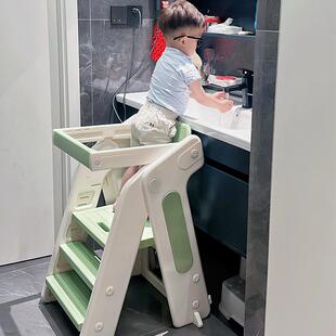 谋生儿童踩脚凳折叠成长椅宝宝脚凳洗漱台家用餐椅婴儿吃饭餐边椅