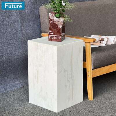 简约轻奢天然大理石角几现代茶几沙发边柜边几方几卡里冰玉边桌