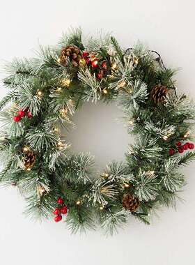 NUCHI圣诞花环45cm门饰花环挂饰圣诞装饰花圈圣诞节装饰品