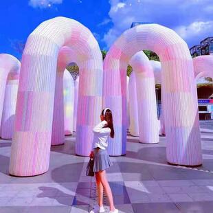 充气彩色拱门形场地装饰品广告模型策划营销卖场气氛装饰网红打卡