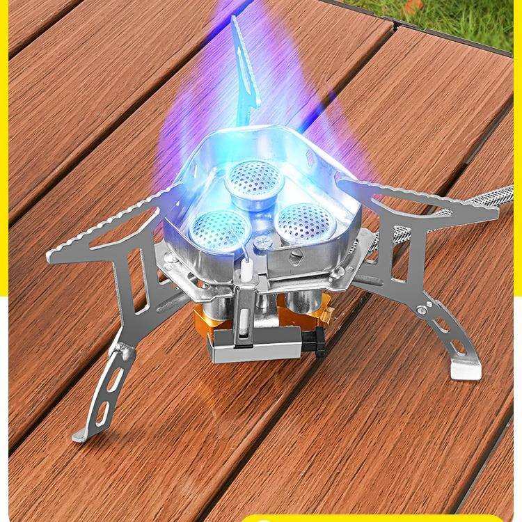 卡式炉户外炉具便携式防风猛火炉折叠野营炉露营烧水煮茶三头炉子