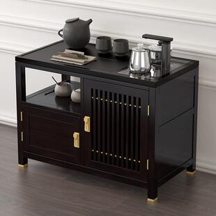 新中式实木茶水柜家用烧水柜自动上水乌金石茶台柜小型茶桌餐边柜