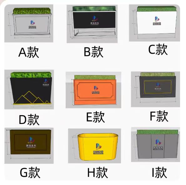 户外铁艺花箱室内外灯箱外摆花架售楼部花槽商业街组合不锈钢花坛