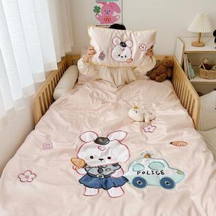 A类卡通可爱100支长绒棉幼儿园三件套纯棉全棉儿童单件被套1.2米