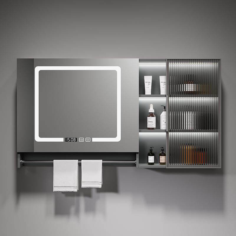 智能浴室镜柜实木单独挂墙式卫生间镜子带灯除雾收纳镜箱梳妆镜