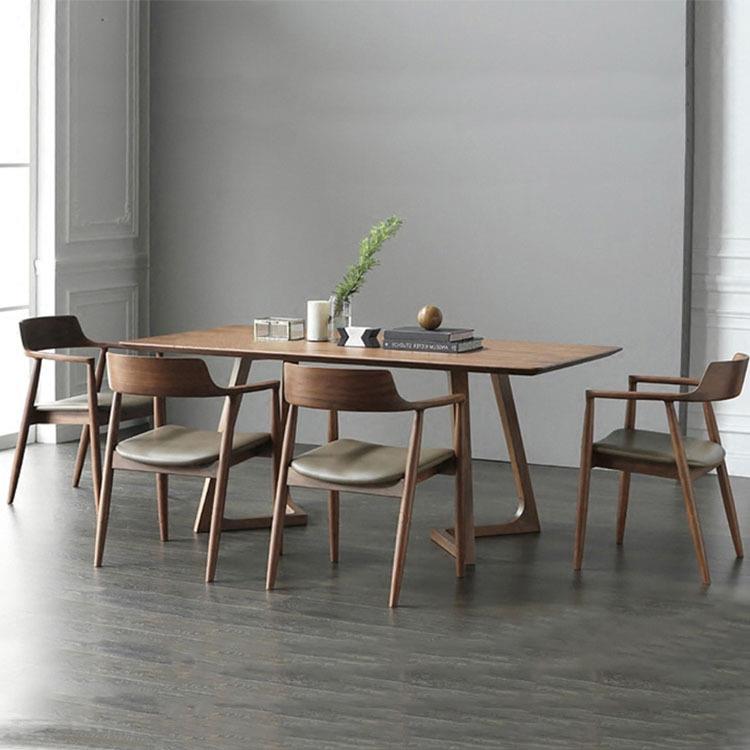 北欧实木家用客厅餐桌椅组合公寓小户型长方形吃饭桌子待客吃饭桌