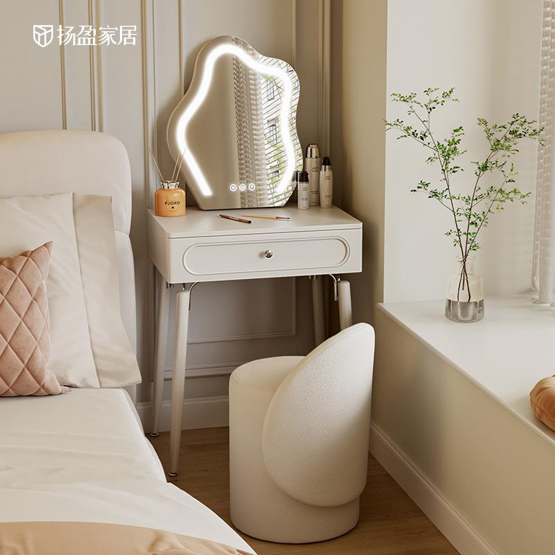 绿派奶油风化妆桌迷你床头梳妆台小型50公分卧室极简化妆台极窄