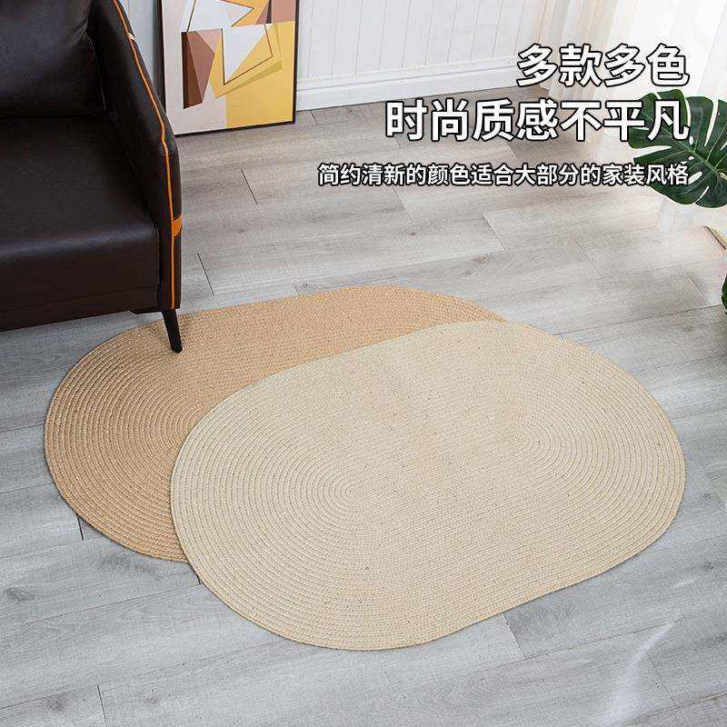 入户门垫进门防滑防尘浴室垫厨房卫生间脚垫手工黄麻地垫玄关垫