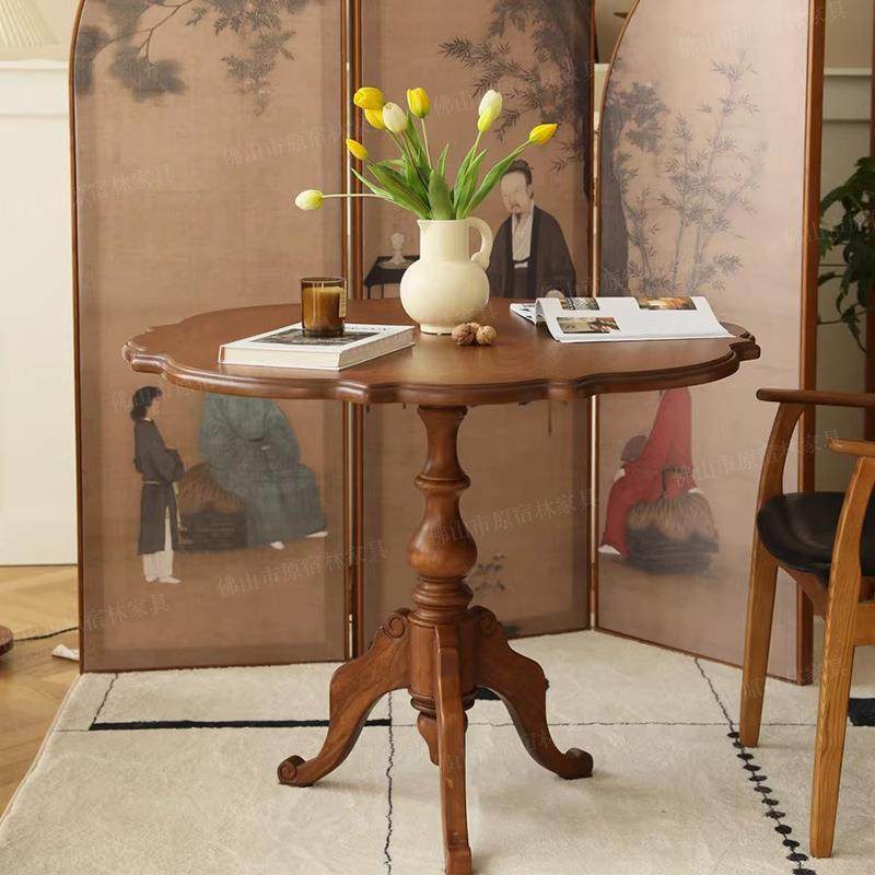 实木国风餐桌家用花边圆桌复古木质餐厅法式小户型饭桌吃饭桌子,畜牧/养殖物资,畜牧/养殖器械,淘宝优惠券,粉丝福利购,淘宝优惠卷