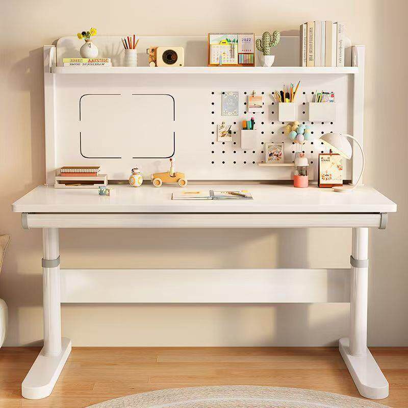 环保实木儿童学习桌小学生家用升降写字桌课桌手动升降实木书桌