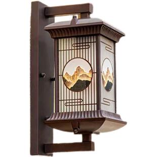 中式户外庭院壁灯防水别墅阳台过道室外凉亭乡村复古LED墙壁灯