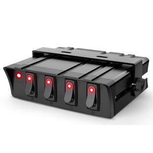 4位3PIN船型开关面板多功能翘板开关控制系统汽车改装中控面板盒