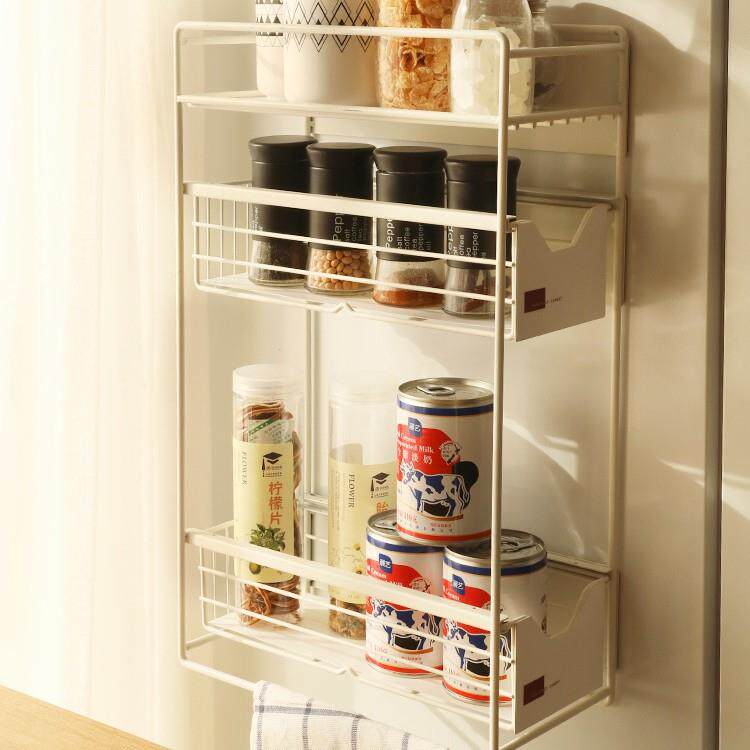 冰箱置物架侧收纳壁挂式夹缝侧边架子多层厨房用品家用调料挂架子