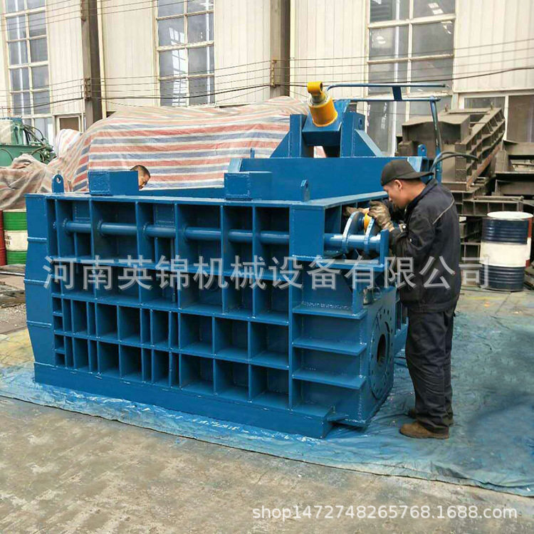 高密度铁屑下脚料金属压块打包机液压控制报废汽车壳压块机厂家
