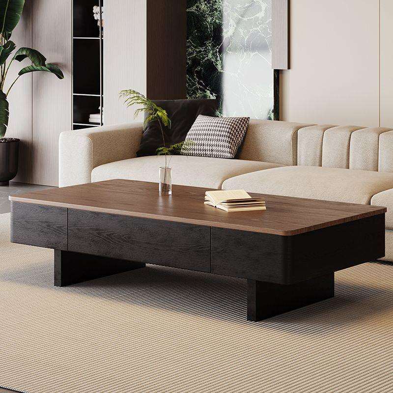 中古风胡桃木简约现代长方形茶几客厅家用小户型高级感实木茶几桌