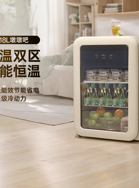 HCK哈士奇冰吧墩墩吧家用小型复古冷藏冷冻冰箱网红高颜值118L